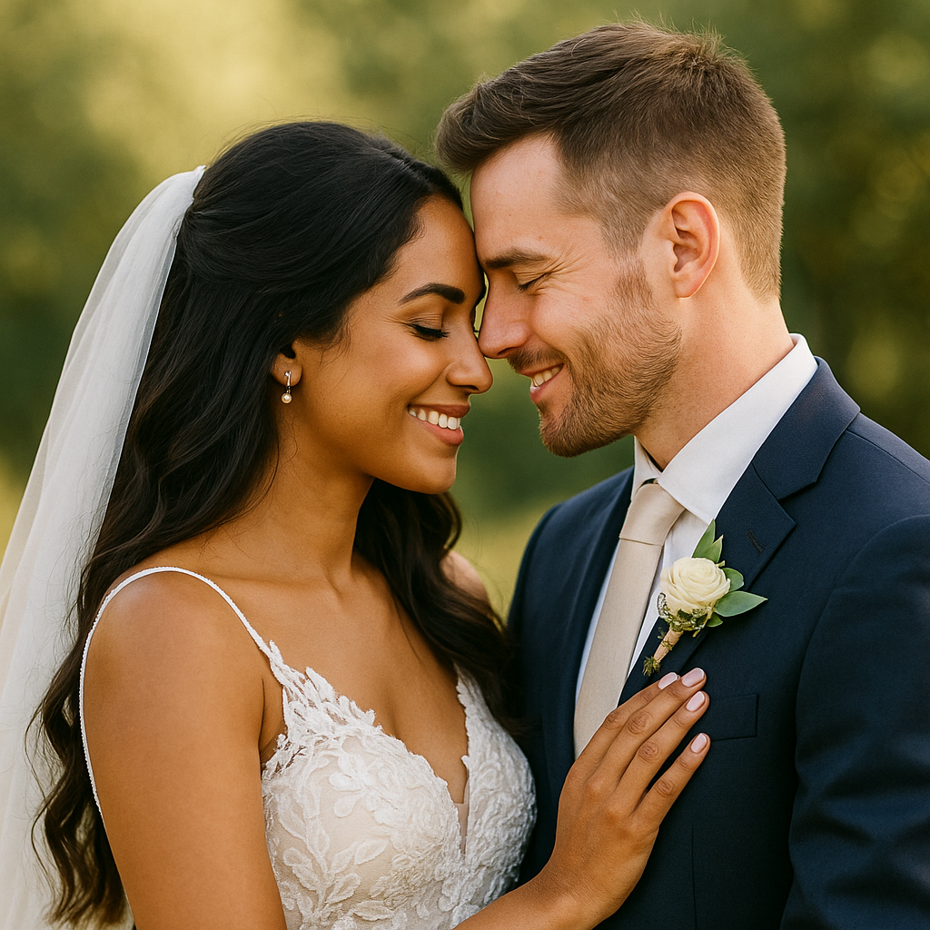 Casal de noivos felizes - Casamento dos sonhos